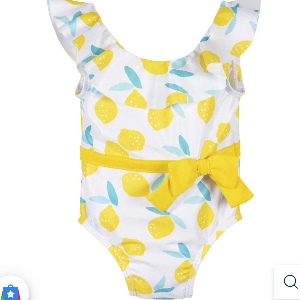 Baby UPF 50+ Lemon Squeeze One-Piece Swimsuit With Ruffle